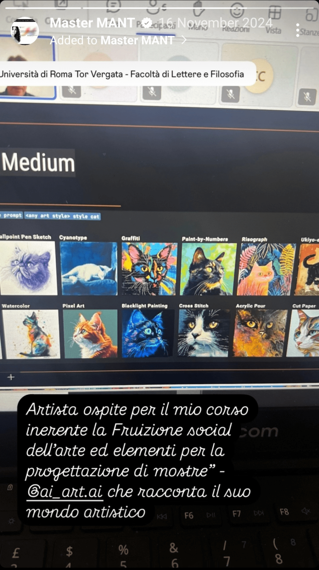 Exploring AI in Art: My Virtual Class with Elisabetta La&nbsp;Rosa